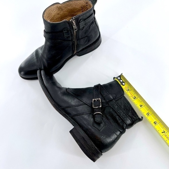 FRYE Jayden cross strap motorcycle boot black leather size 8 B - Picture 16 of 16